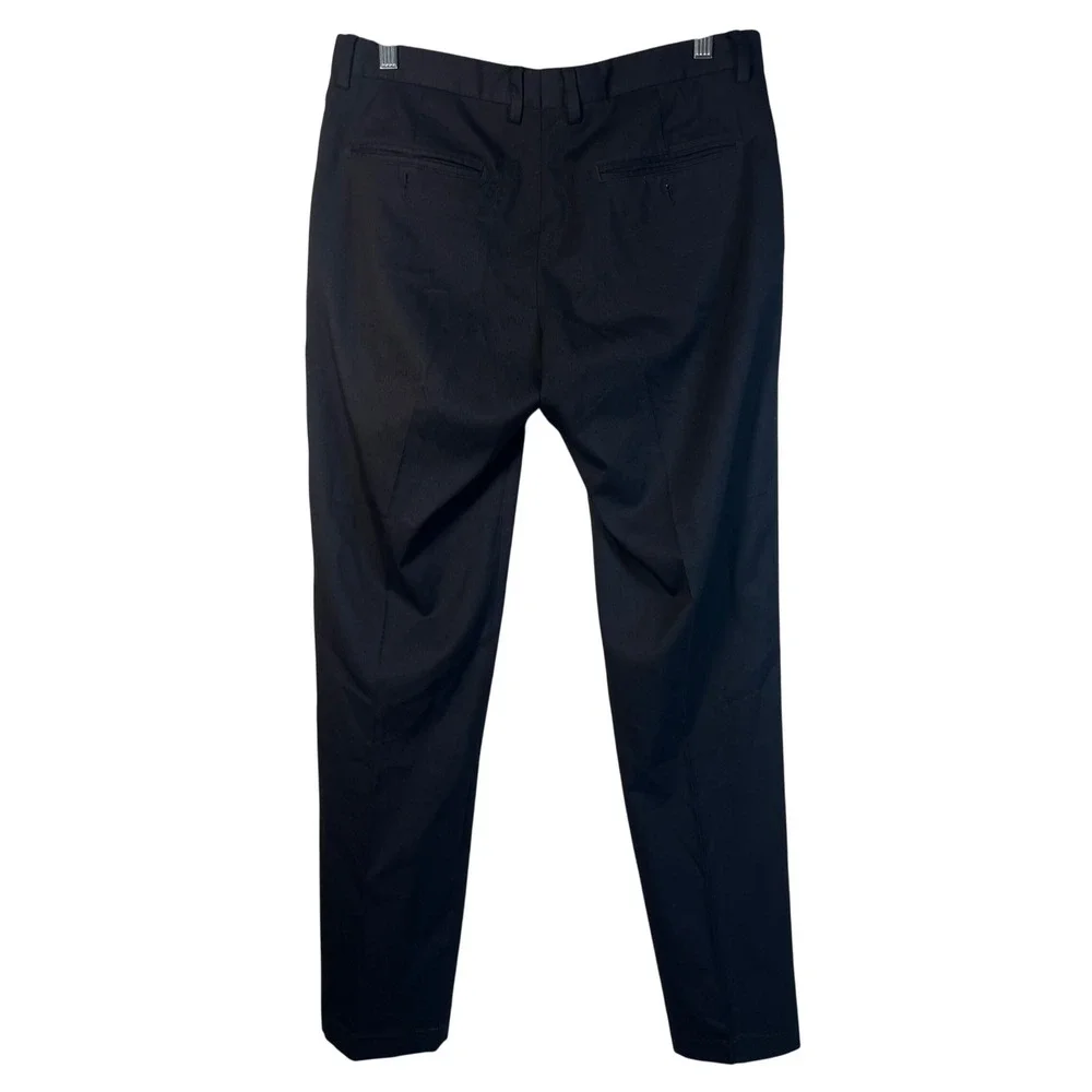 Zara Man Dress Pants Mens Black Flat Front‎ Basic Trousers Size 31x31